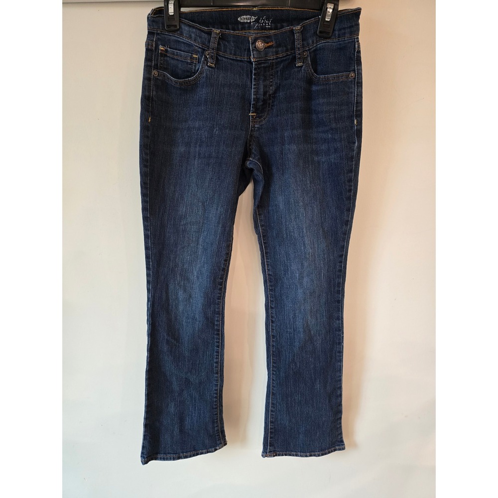 Old Navy Flirt Bootcut Jeans Womens 4 Short Dark Wash Blue Denim Mid Rise 562760